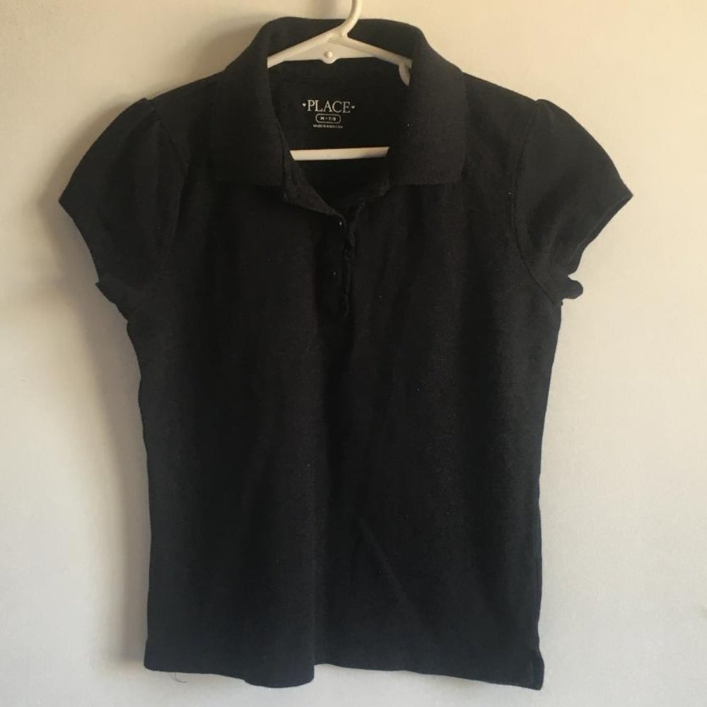 Children's Place Black Short Sleeve polo shirt